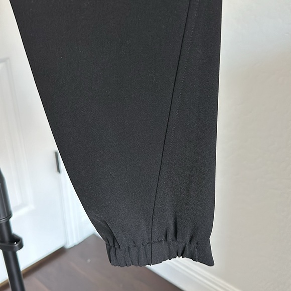 VINCE. Asymmetric Harem Trousers Leather Trim tapered hem Pants Size 6. Like New - Picture 16 of 16